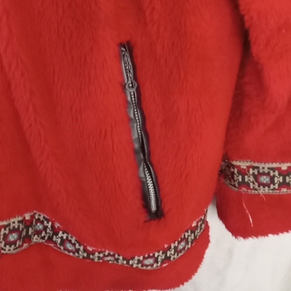 Eskimo style hooded vintage red winter jacket size large - Picture 4 of 11